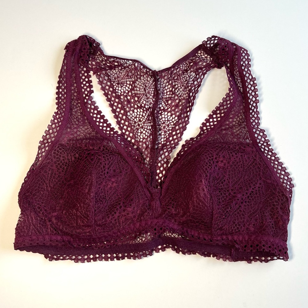 VICTORIA’S SECRET | Burgundy lace lightly padded bralette | Size XS/TP | EUC